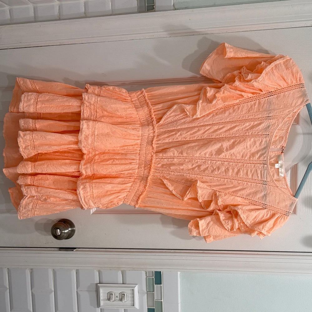 Love Shack Fancy Ruffled Peach Dress
